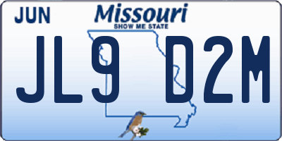 MO license plate JL9D2M
