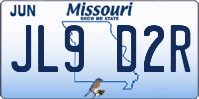 MO license plate JL9D2R