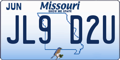 MO license plate JL9D2U