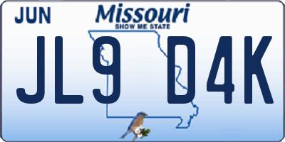 MO license plate JL9D4K