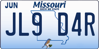 MO license plate JL9D4R