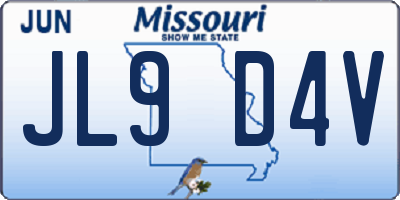 MO license plate JL9D4V