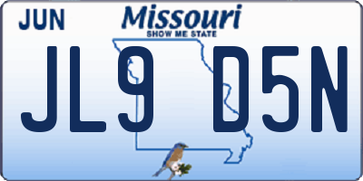 MO license plate JL9D5N
