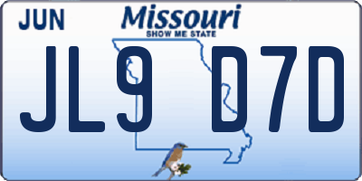 MO license plate JL9D7D