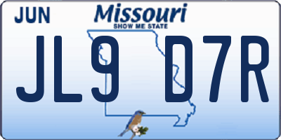 MO license plate JL9D7R