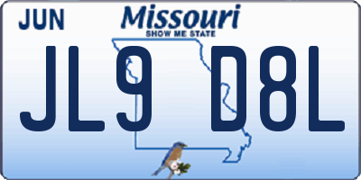 MO license plate JL9D8L