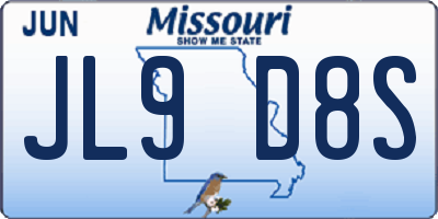 MO license plate JL9D8S