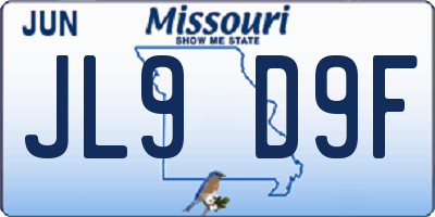 MO license plate JL9D9F