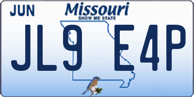 MO license plate JL9E4P