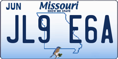 MO license plate JL9E6A