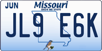 MO license plate JL9E6K