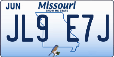 MO license plate JL9E7J