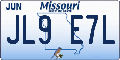 MO license plate JL9E7L