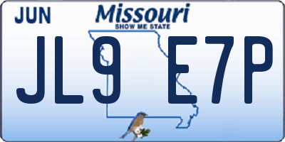 MO license plate JL9E7P