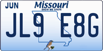 MO license plate JL9E8G