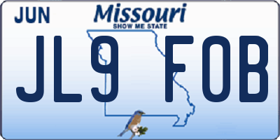MO license plate JL9F0B