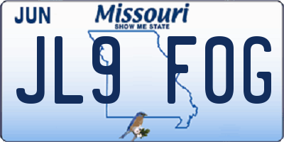 MO license plate JL9F0G