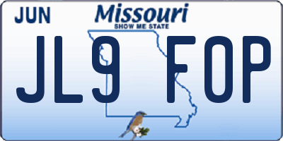 MO license plate JL9F0P