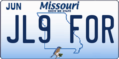 MO license plate JL9F0R