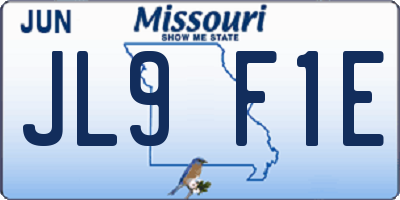 MO license plate JL9F1E