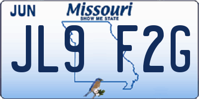 MO license plate JL9F2G