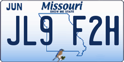 MO license plate JL9F2H