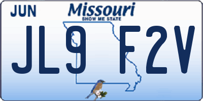 MO license plate JL9F2V
