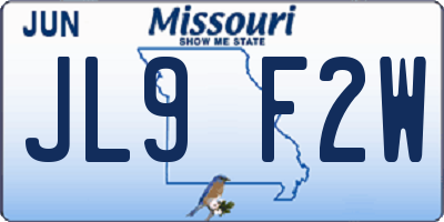 MO license plate JL9F2W