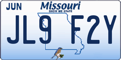 MO license plate JL9F2Y