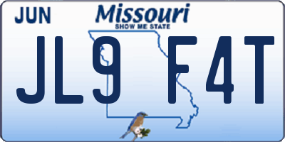 MO license plate JL9F4T