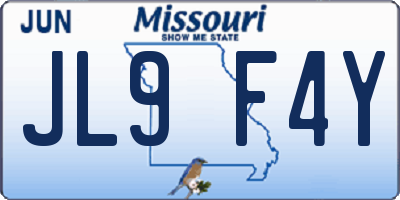 MO license plate JL9F4Y