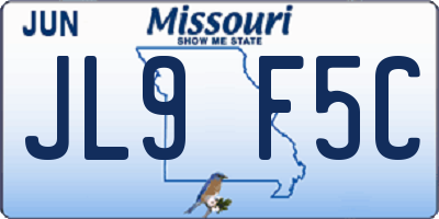 MO license plate JL9F5C