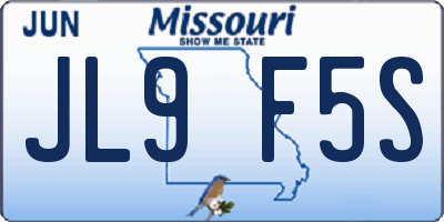 MO license plate JL9F5S