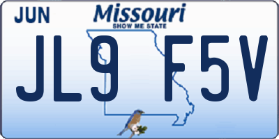 MO license plate JL9F5V