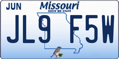 MO license plate JL9F5W