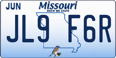 MO license plate JL9F6R