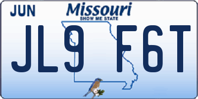 MO license plate JL9F6T