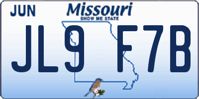 MO license plate JL9F7B