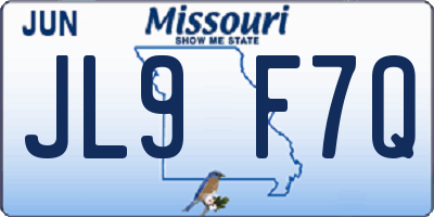 MO license plate JL9F7Q