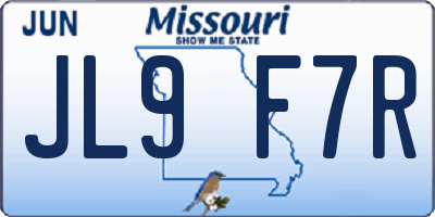 MO license plate JL9F7R