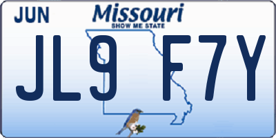 MO license plate JL9F7Y