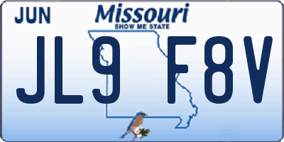 MO license plate JL9F8V