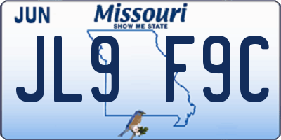 MO license plate JL9F9C