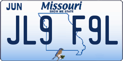 MO license plate JL9F9L