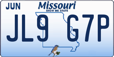 MO license plate JL9G7P