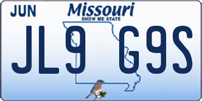 MO license plate JL9G9S
