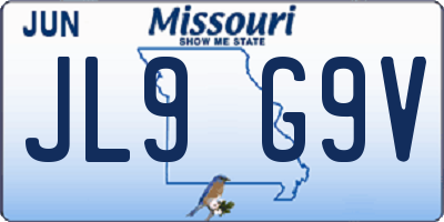 MO license plate JL9G9V