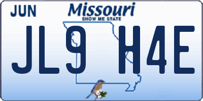 MO license plate JL9H4E