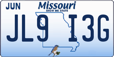 MO license plate JL9I3G