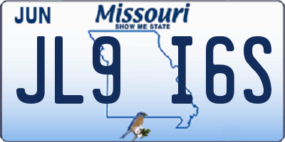 MO license plate JL9I6S